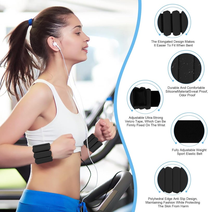 Teikugv Wrist Weights Set of 2, Wearable Arm & Leg Weights for Women & Men, Adjustable Wrist Ankle Weights for Walking, Yoga, Swimming, Gym, 2lb - Image 3